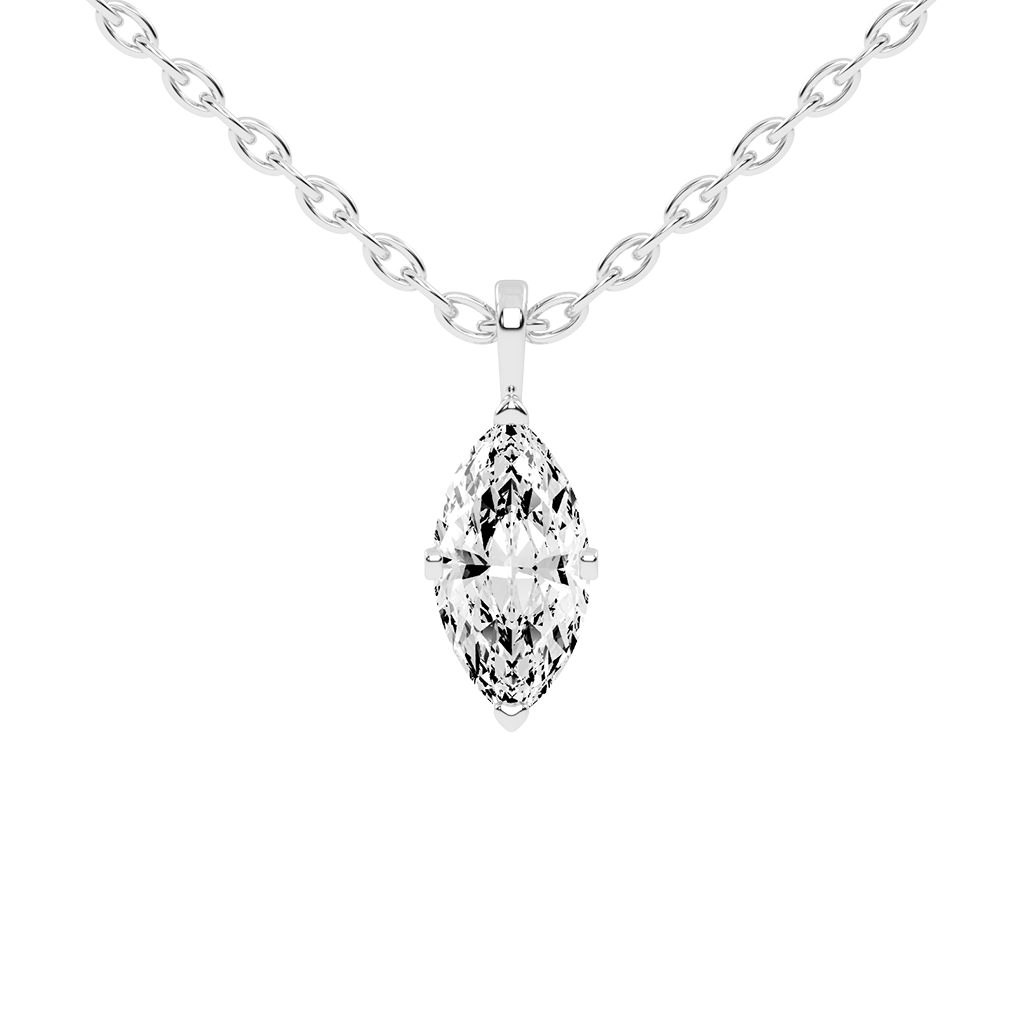 Solitaire Marquise cut 1.75 Cttw Lab Grown Diamond Pendant