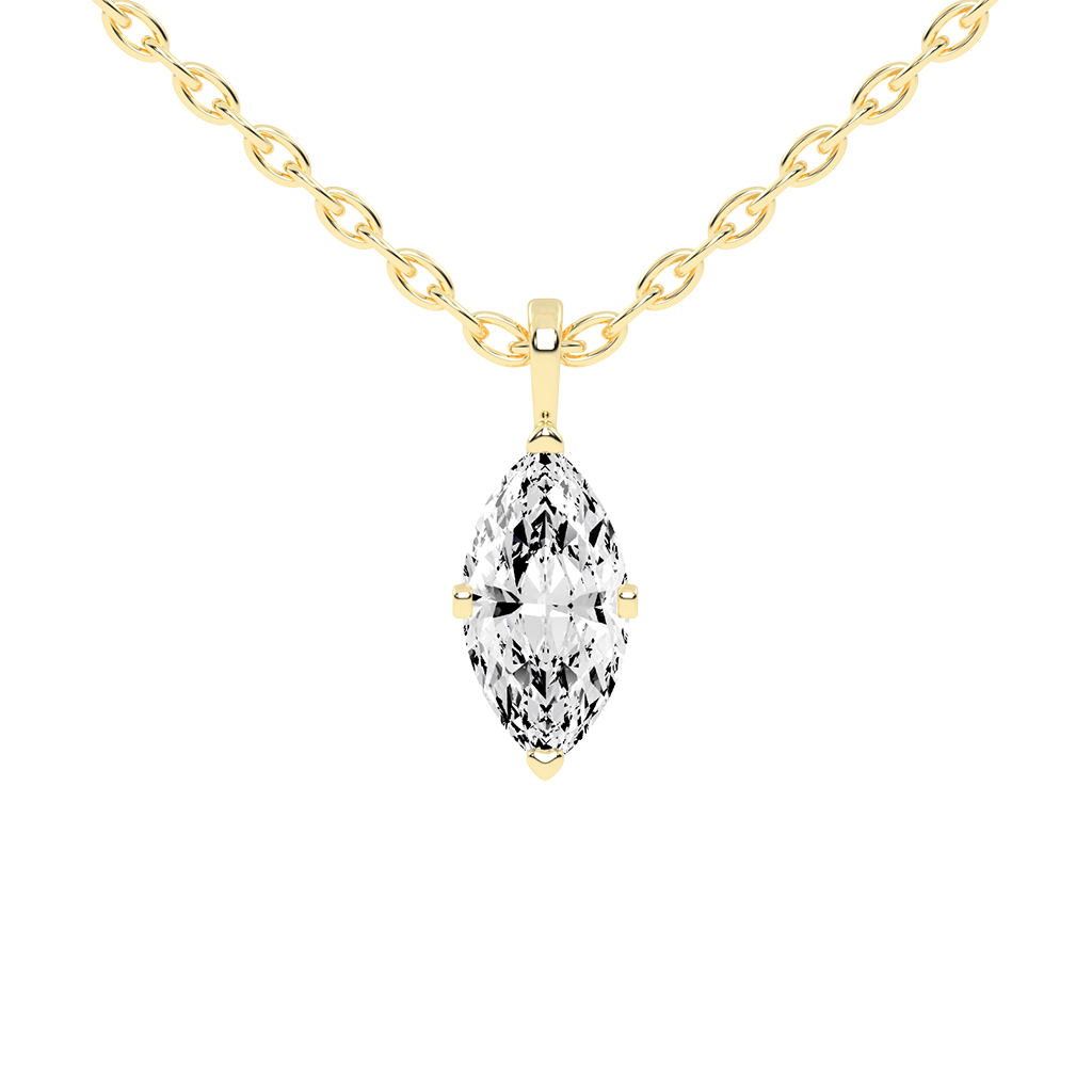 Solitaire Marquise cut 1.75 Cttw Lab Grown Diamond Pendant