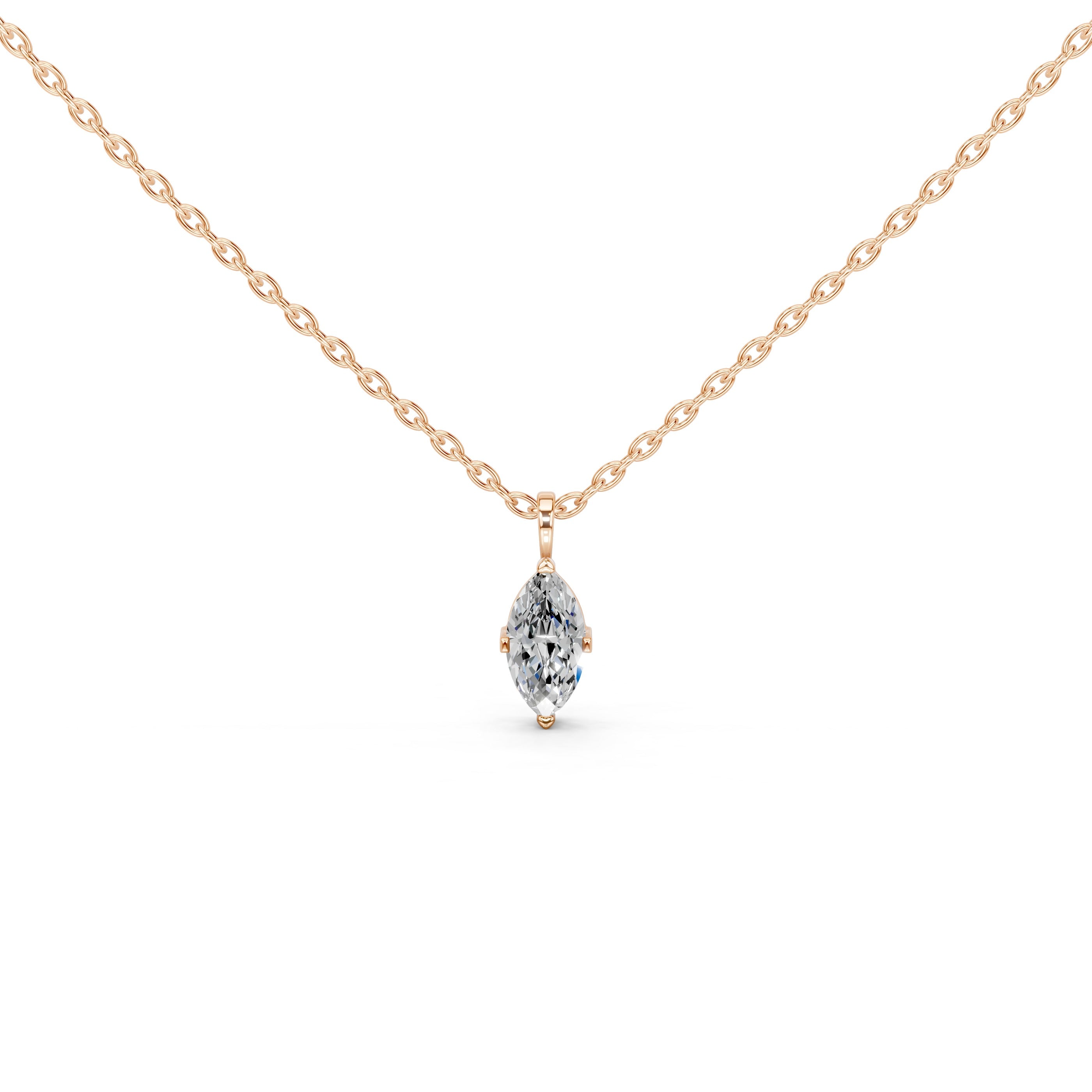 Solitaire Marquise cut 1.75 Cttw Lab Grown Diamond Pendant