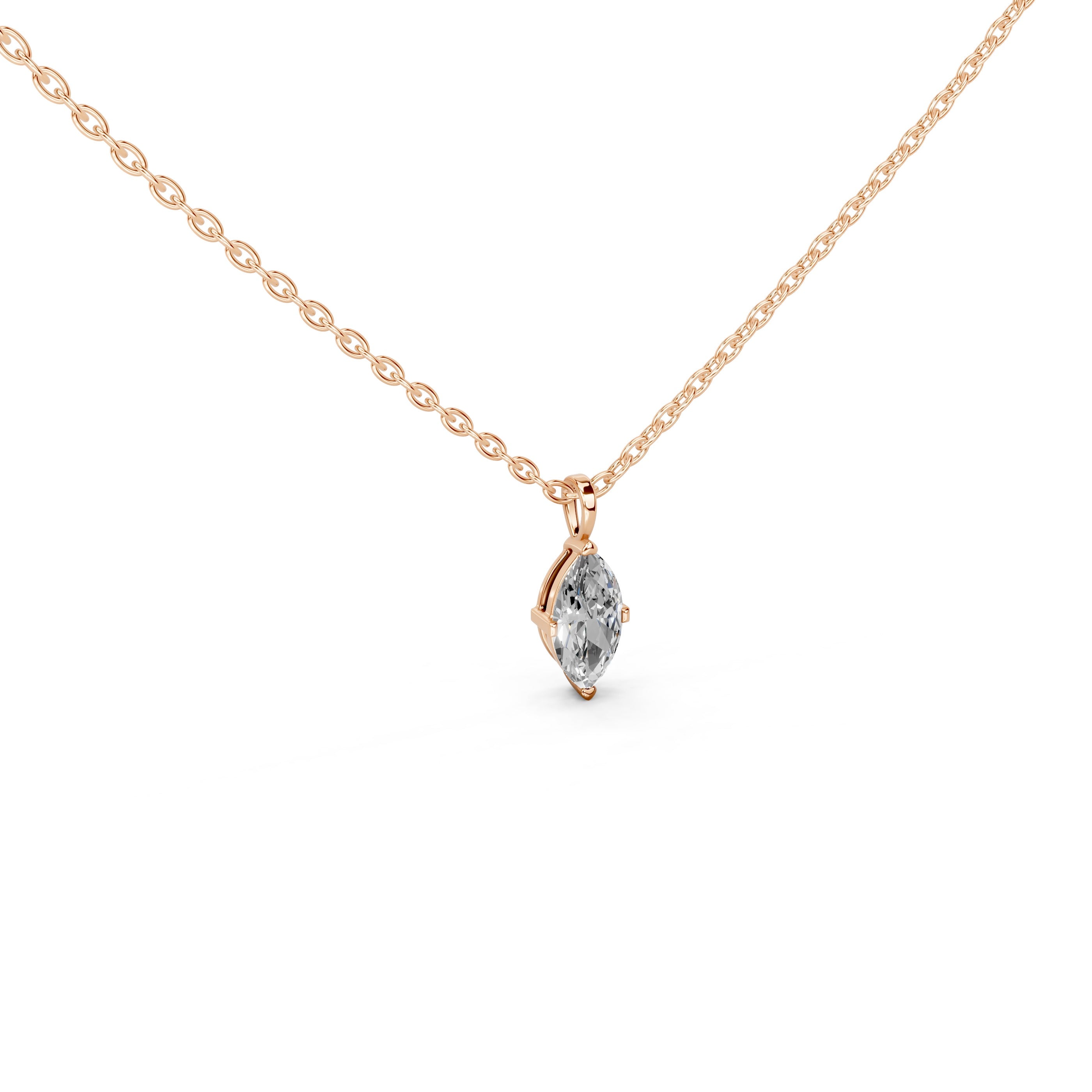 Solitaire Marquise cut 1.75 Cttw Lab Grown Diamond Pendant