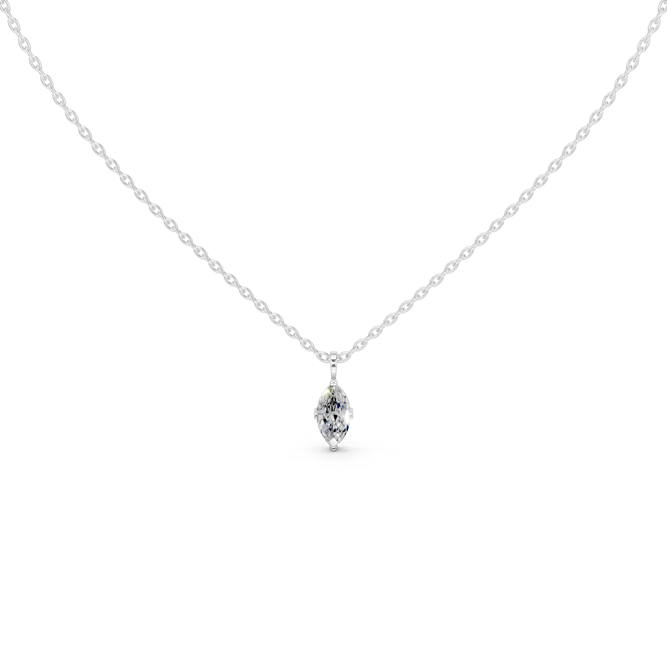 Solitaire Marquise cut 1.75 Cttw Lab Grown Diamond Pendant