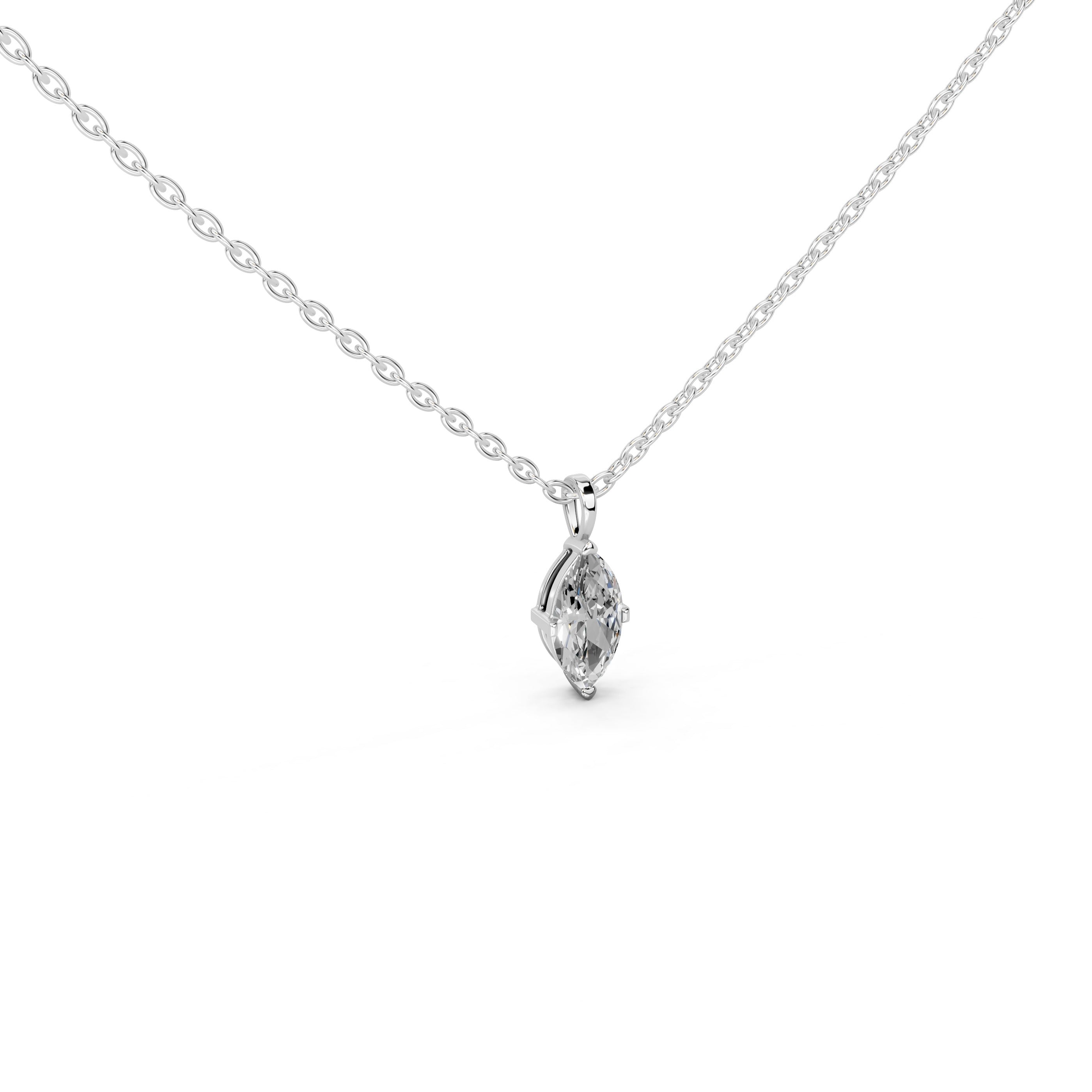 Solitaire Marquise cut 1.75 Cttw Lab Grown Diamond Pendant