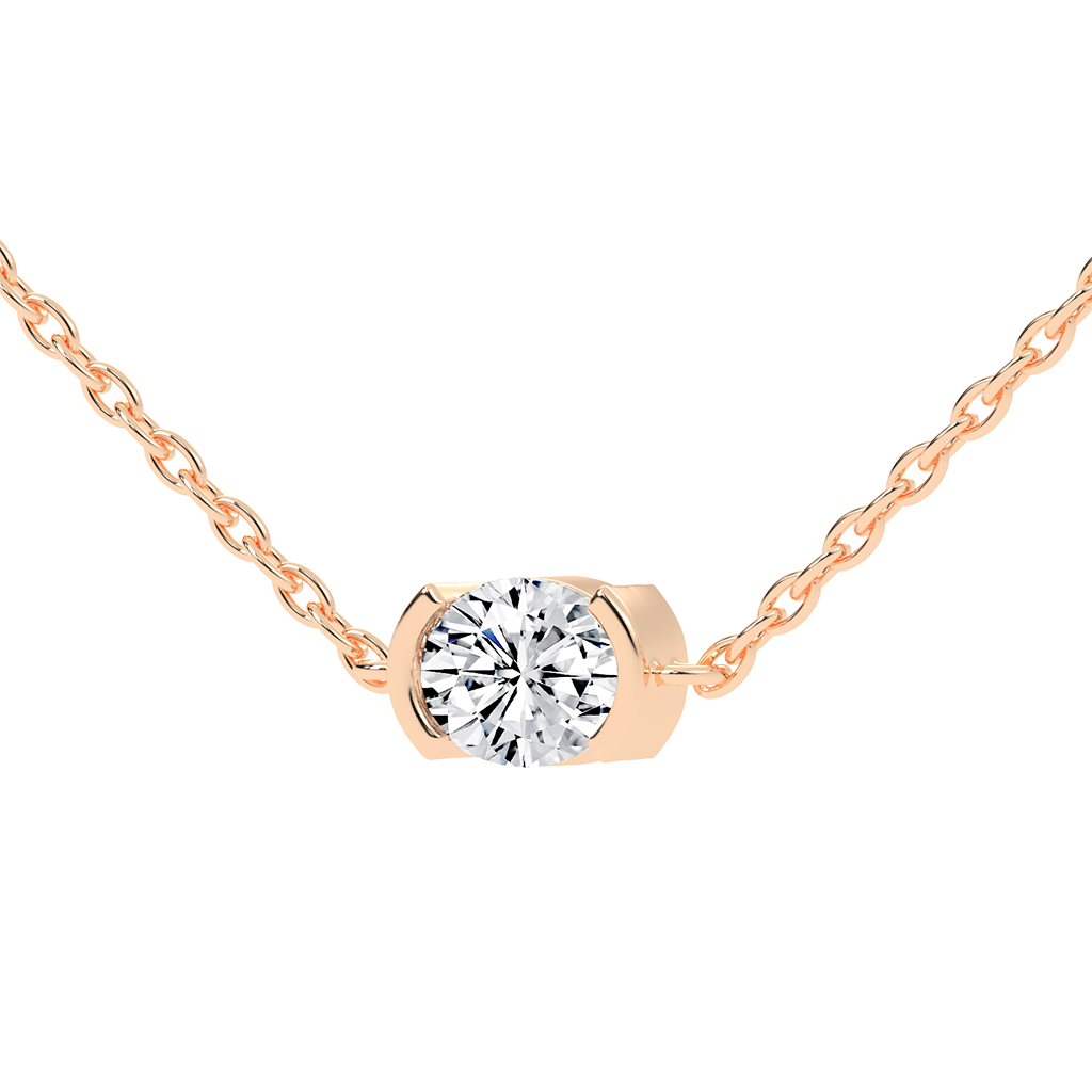 Bezel Set Oval Cut 2 Cttw Lab Grown Diamond Pendant