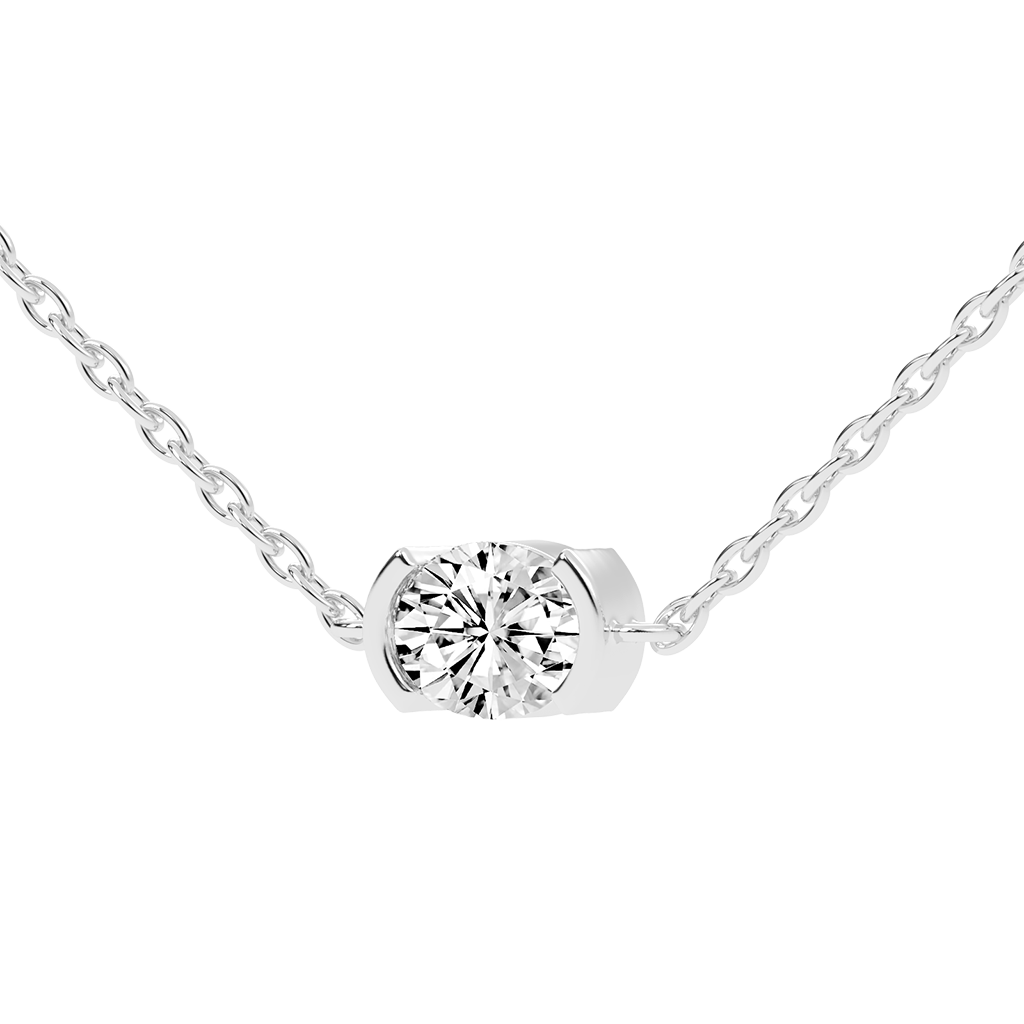 Bezel Set Oval Cut 2 Cttw Lab Grown Diamond Pendant