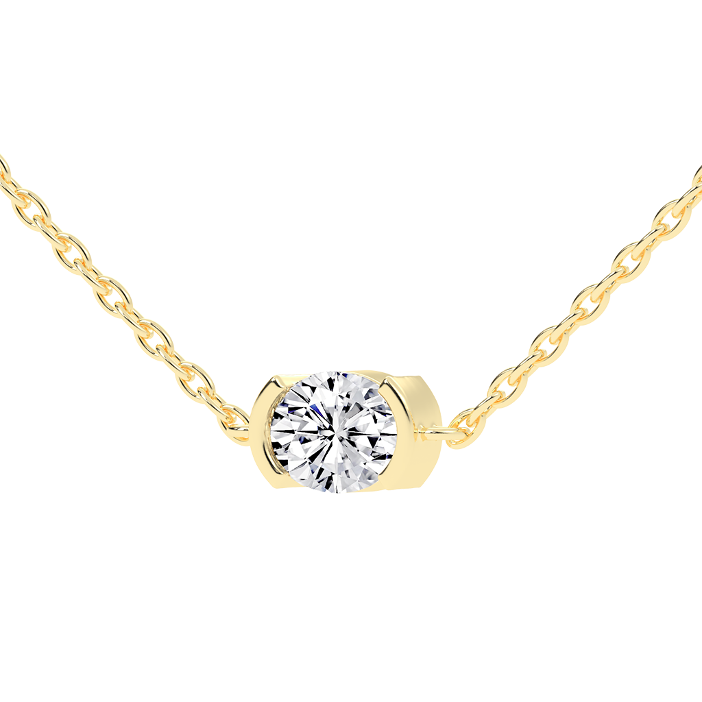 Bezel Set Oval Cut 2 Cttw Lab Grown Diamond Pendant