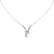 Fancy V shaped Round Cut 1.80 Cttw Lab Grown Diamond Pendant