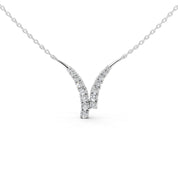 Fancy V shaped Round Cut 1.80 Cttw Lab Grown Diamond Pendant