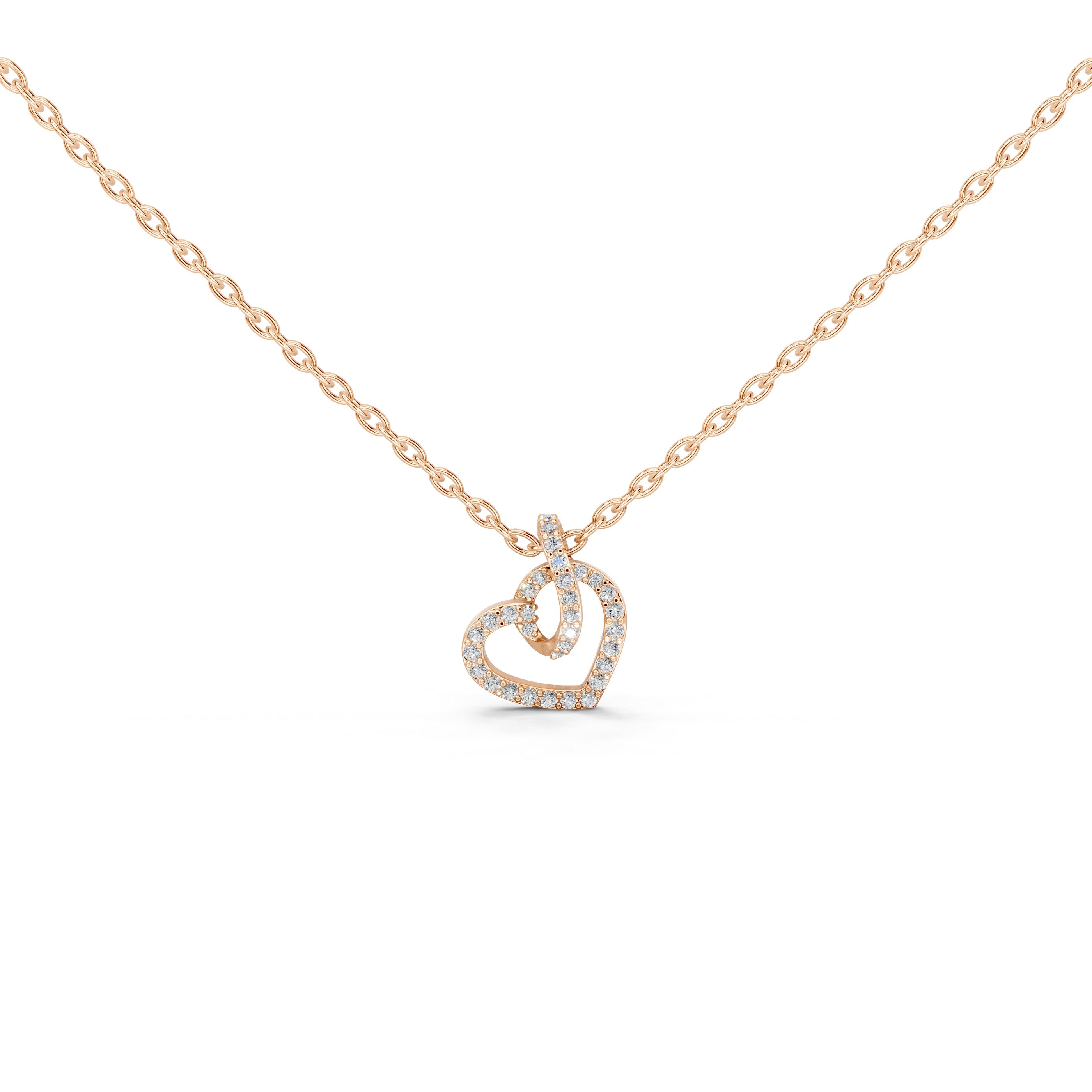 Heart Shaped Round Cut 0.34 Cttw Lab Grown Diamond Pendant