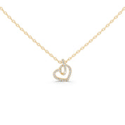 Heart Shaped Round Cut 0.34 Cttw Lab Grown Diamond Pendant