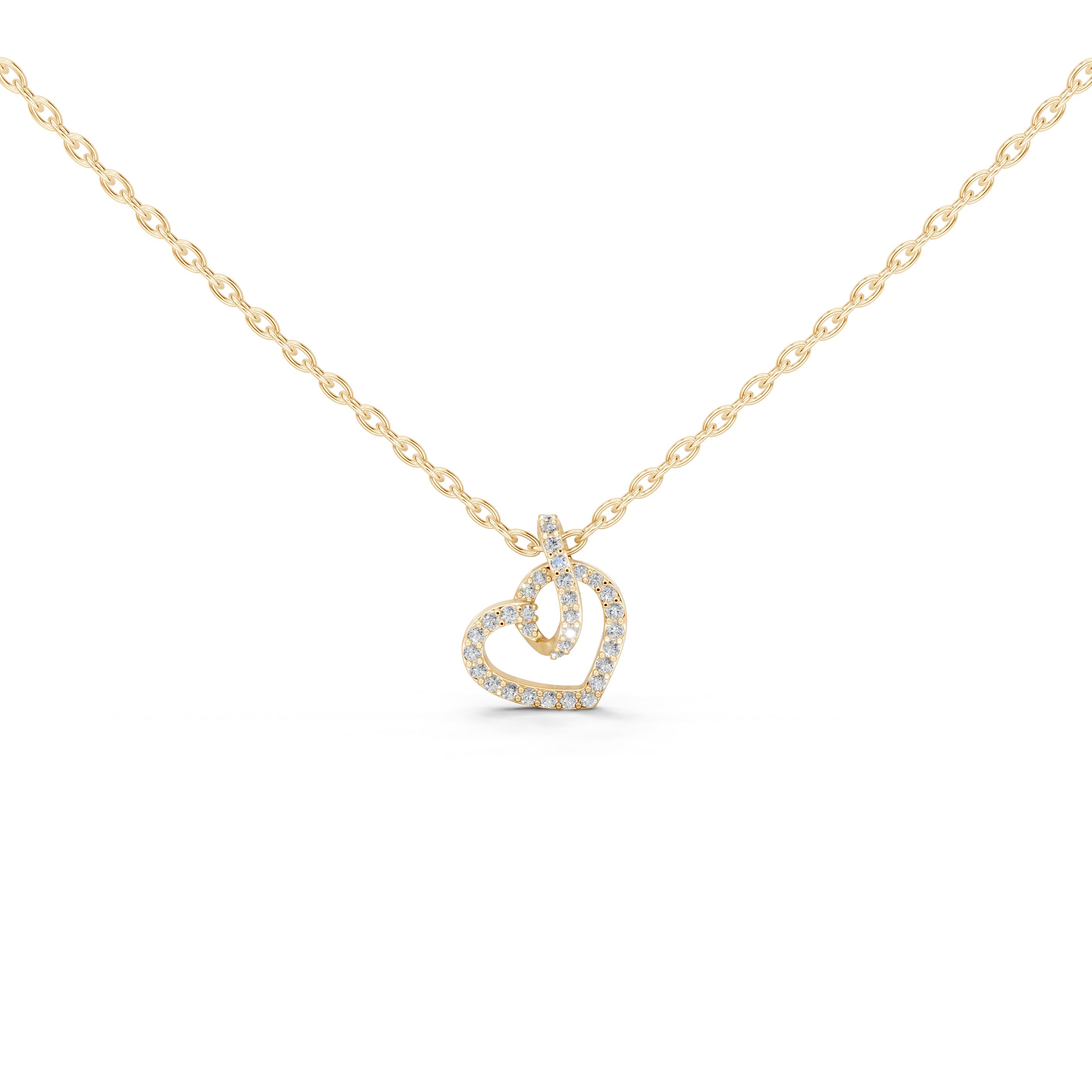 Heart Shaped Round Cut 0.34 Cttw Lab Grown Diamond Pendant