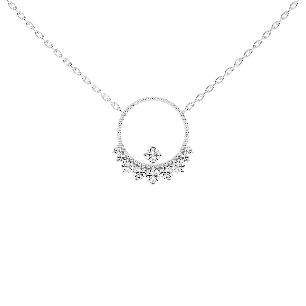 Fancy Open Circle Round Cut 1.48 Cttw Lab Grown Diamond Pendant