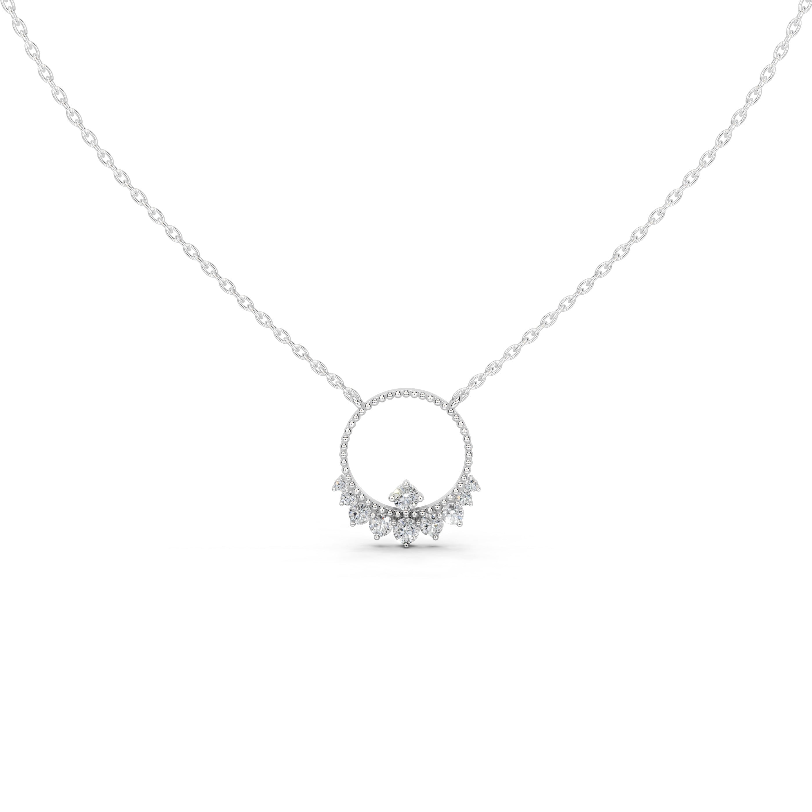 Fancy Open Circle Round Cut 1.48 Cttw Lab Grown Diamond Pendant