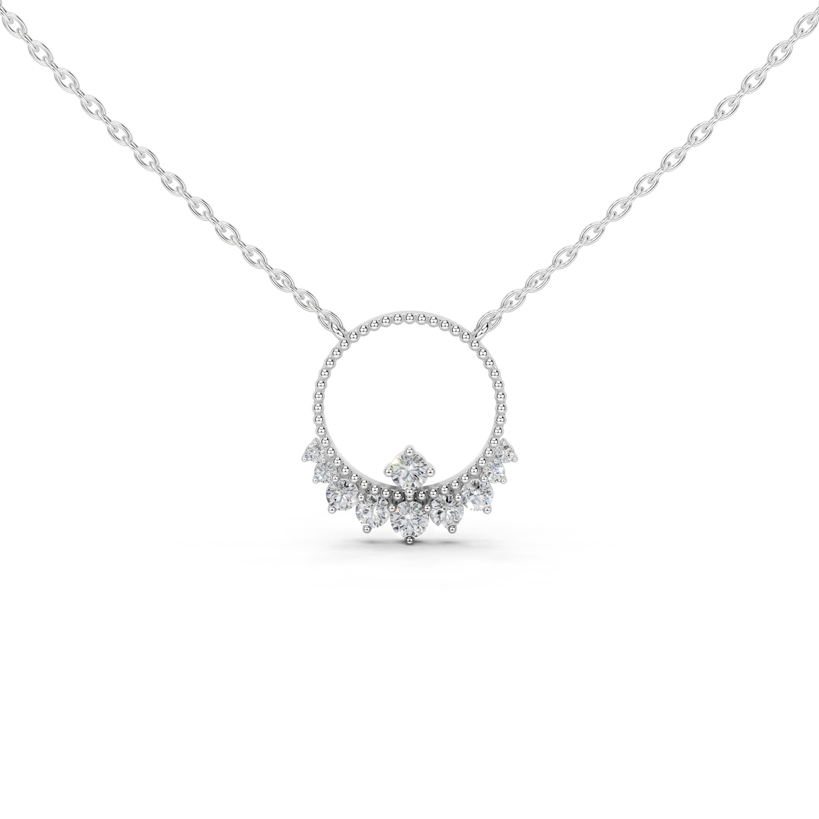 Fancy Open Circle Round Cut 1.48 Cttw Lab Grown Diamond Pendant