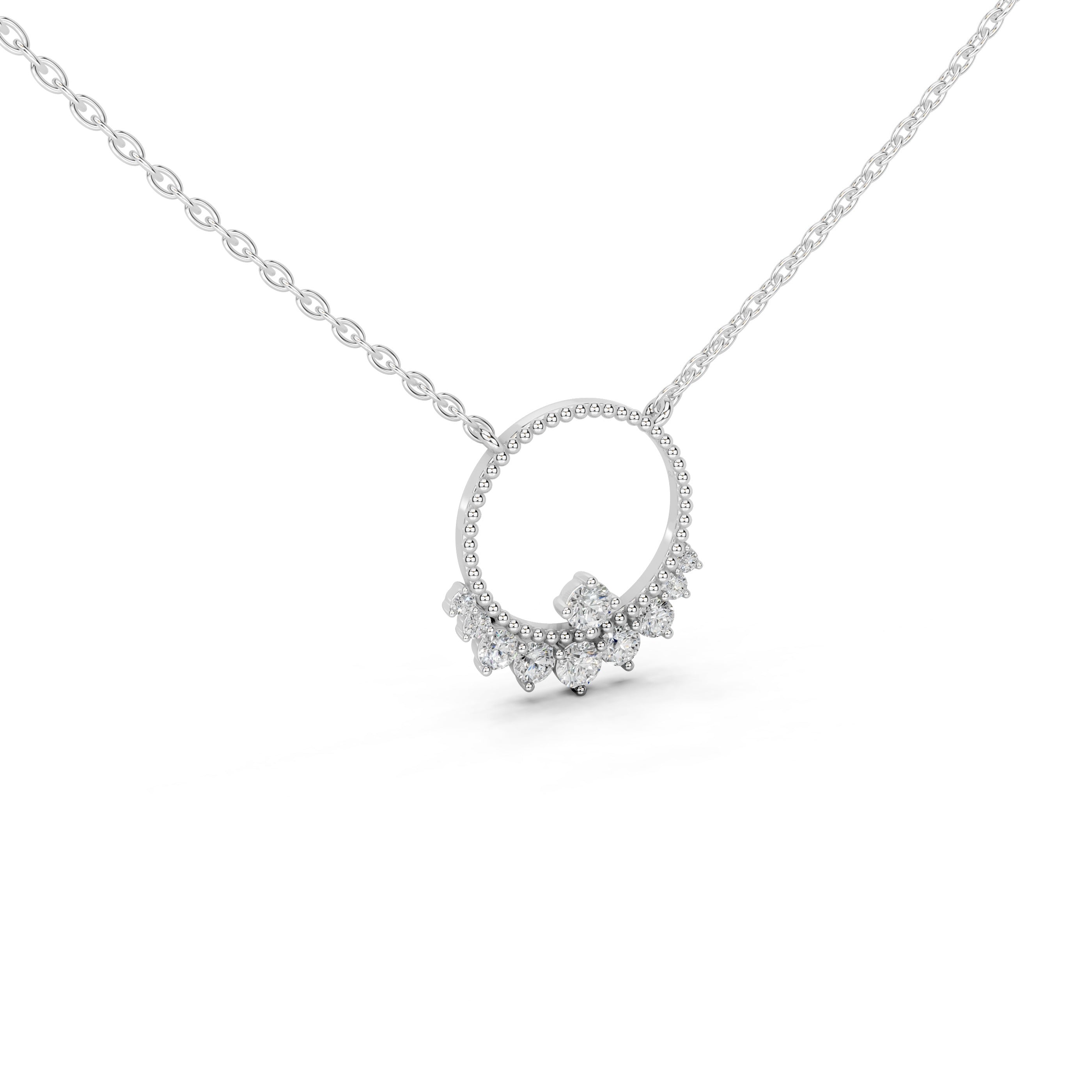 Fancy Open Circle Round Cut 1.48 Cttw Lab Grown Diamond Pendant