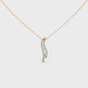 Dangle Drop Round Cut 1.37 Cttw Lab Grown Diamond Pendant