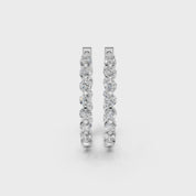 Fancy Hoop Inside out Round Cut 2.34 Cttw Lab Grown Diamond Earrings