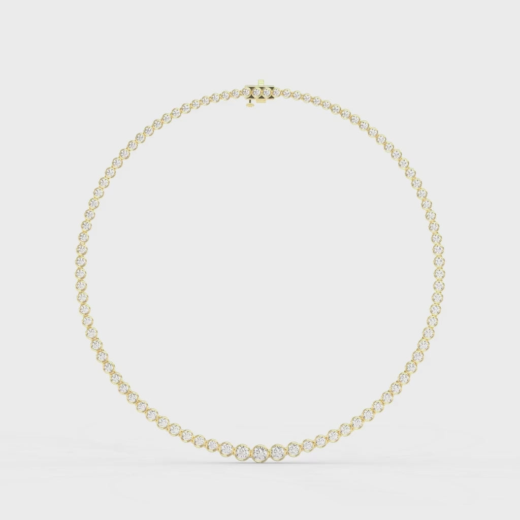 Round Cut Lab Grown Diamond Tennis Necklace