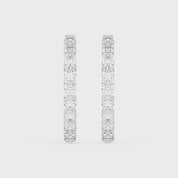 Fancy Hoop Inside out Round Cut 2.34 Cttw Lab Grown Diamond Earrings