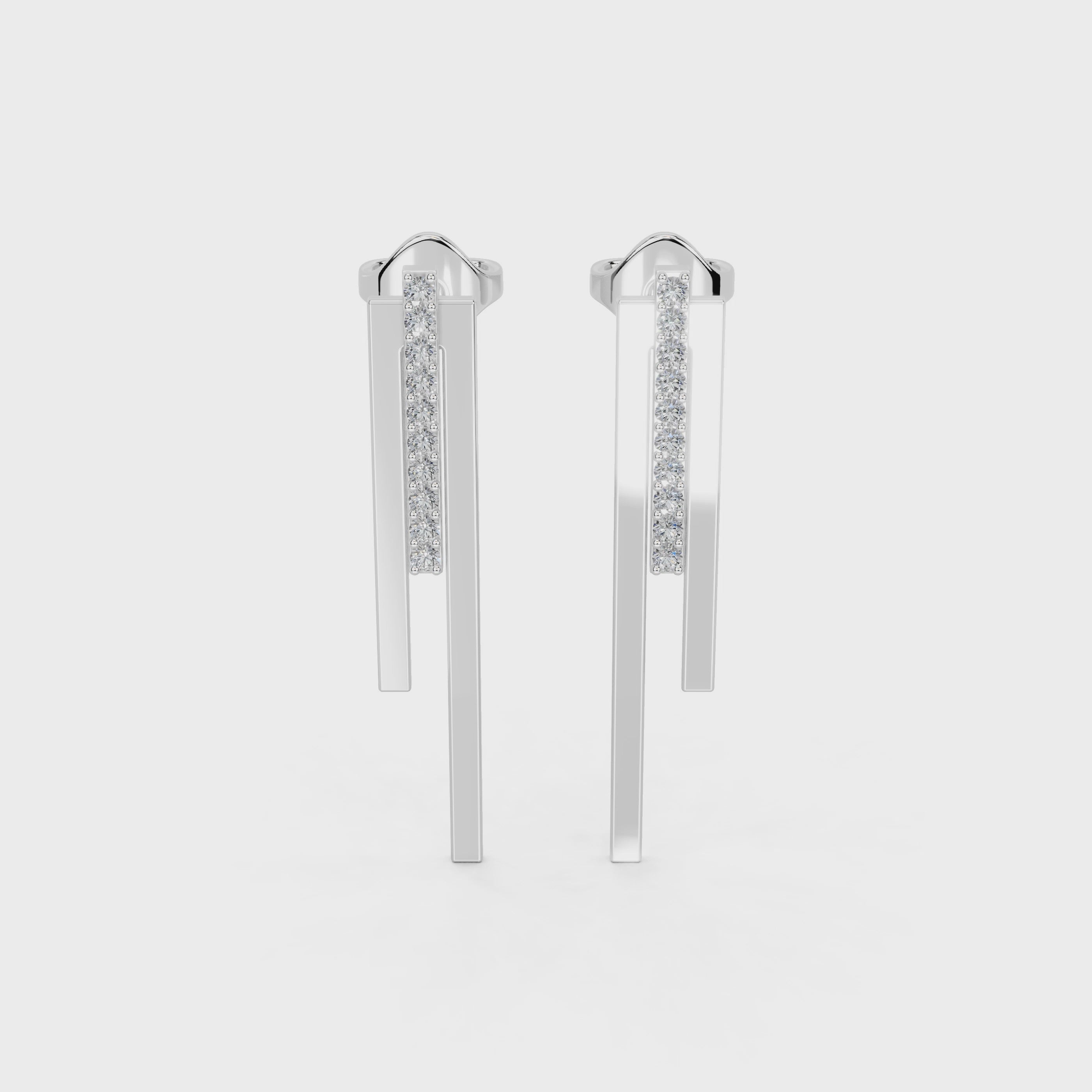 Long bar 0.2 cttw lab grown diamond earrings