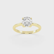 Round Solitaire Engagement Ring (14K Yellow Gold, 1 CT, Ring Size 7)