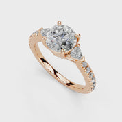 Round Cut Pave Lab Grown Diamond Engagement Ring