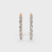 Hoop With Marquise and Round Diamonds 1.28 Cttw Lab Grown Diamond Studs