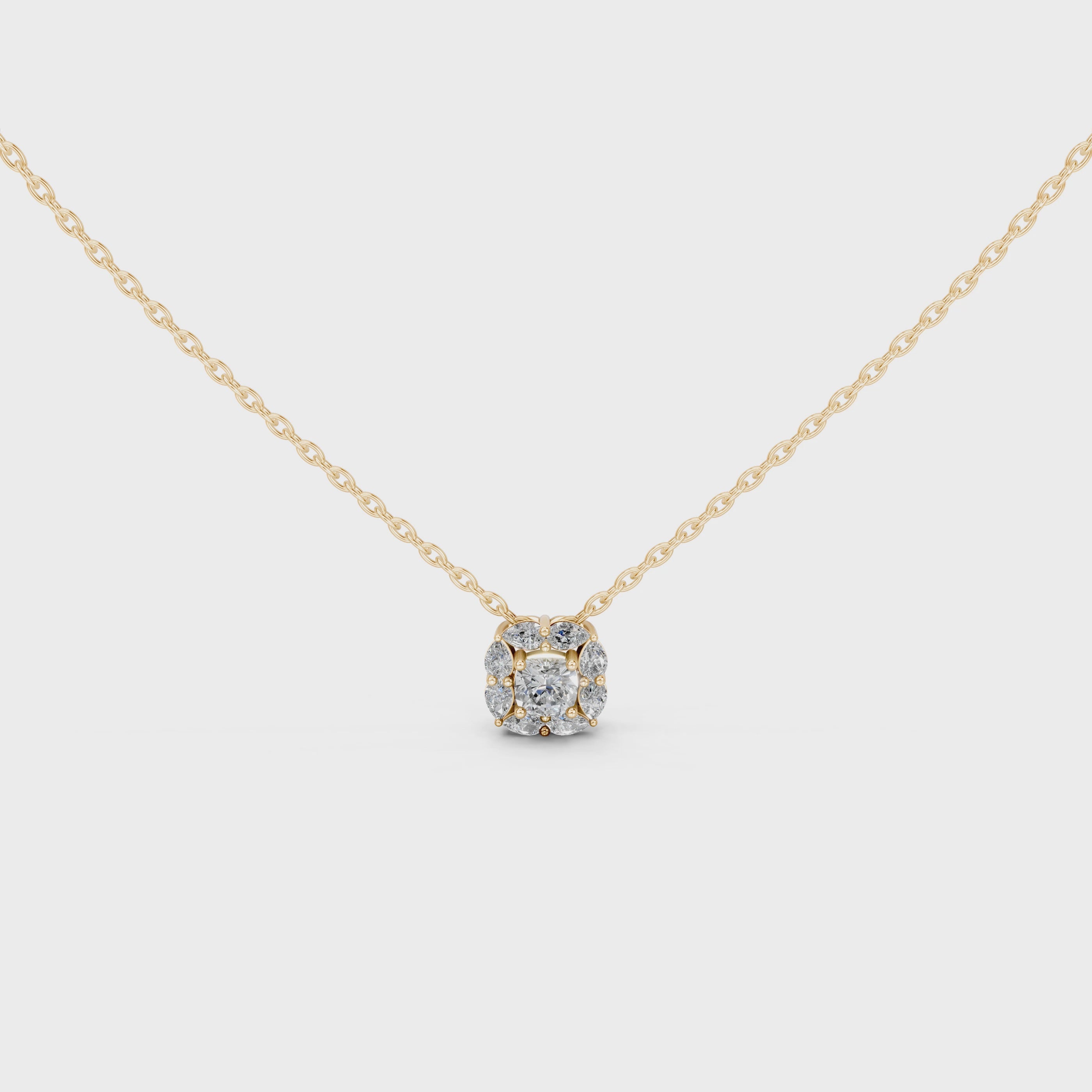 Square Cushion and Pear Cut 1.63 Cttw Lab Grown Diamond Pendant