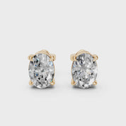 Four Prong Oval 2 cttw lab grown diamond studs