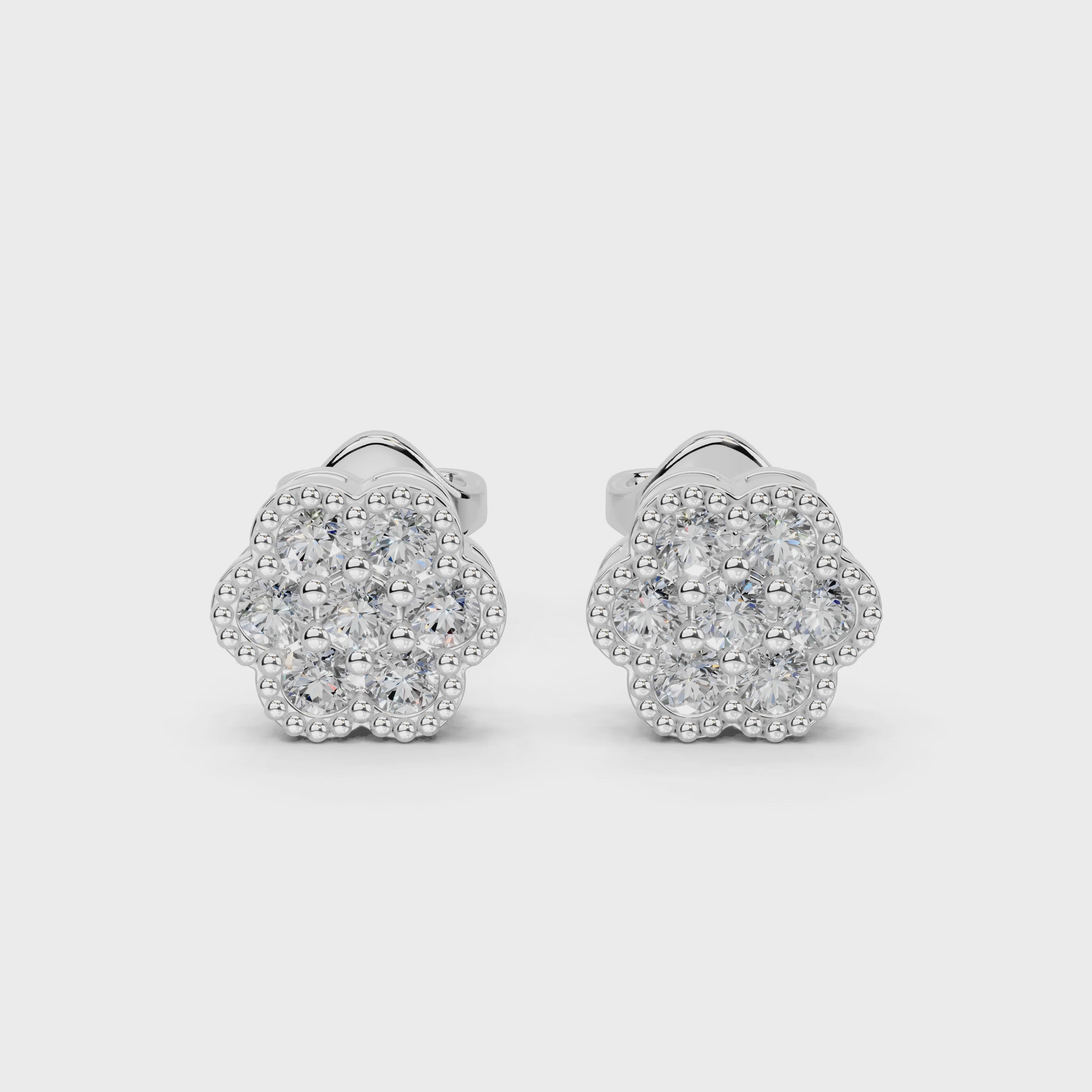 Flower Style round cut 0.70 Cttw Round Lab Grown Diamond Studs