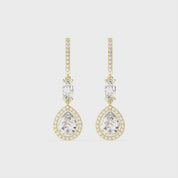 Fancy Teardrop Marquise and Pear cut 4.49 Cttw Lab Grown Diamond Earrings