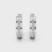 Hoop Round Cut 0.14 Cttw Lab Grown Diamond Earrings