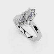 Oval Cut Cathedral Solitaire Lab Grown Diamond Engagement Ring (3mm width)