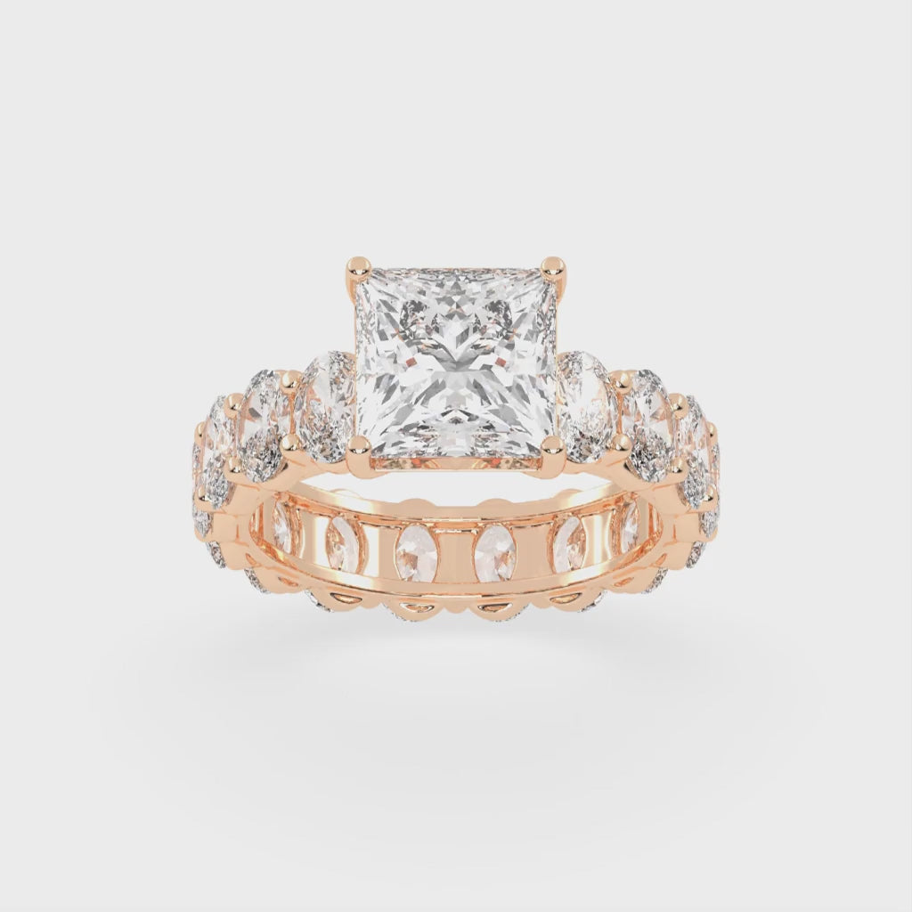 Princess Cut Fancy Lab Grown Diamond Engagement Ring