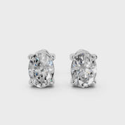 Four Prong Oval 2 cttw lab grown diamond studs