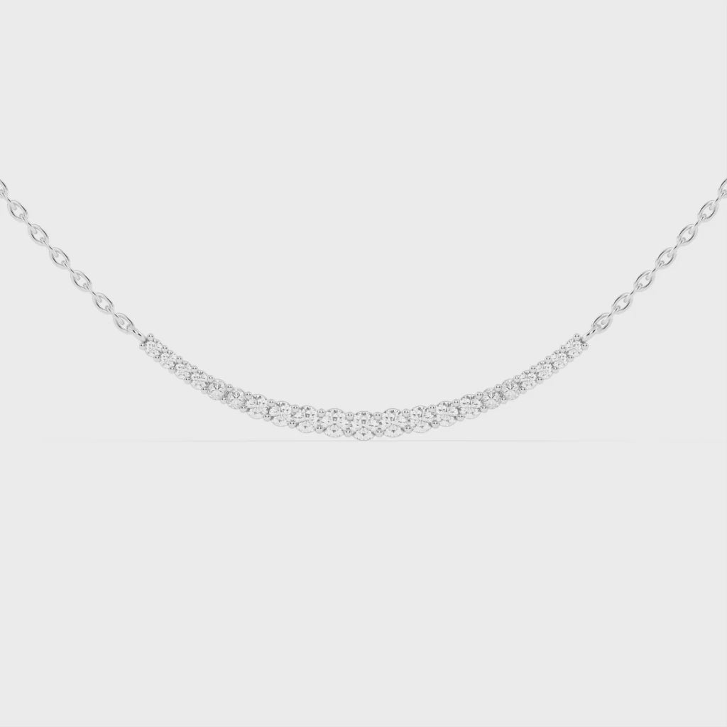 Round cut 1.45 Cttw Lab Grown Diamond Bar Pendant