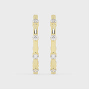 Hoop round Cut 0.72 Cttw Lab Grown Diamond Earrings