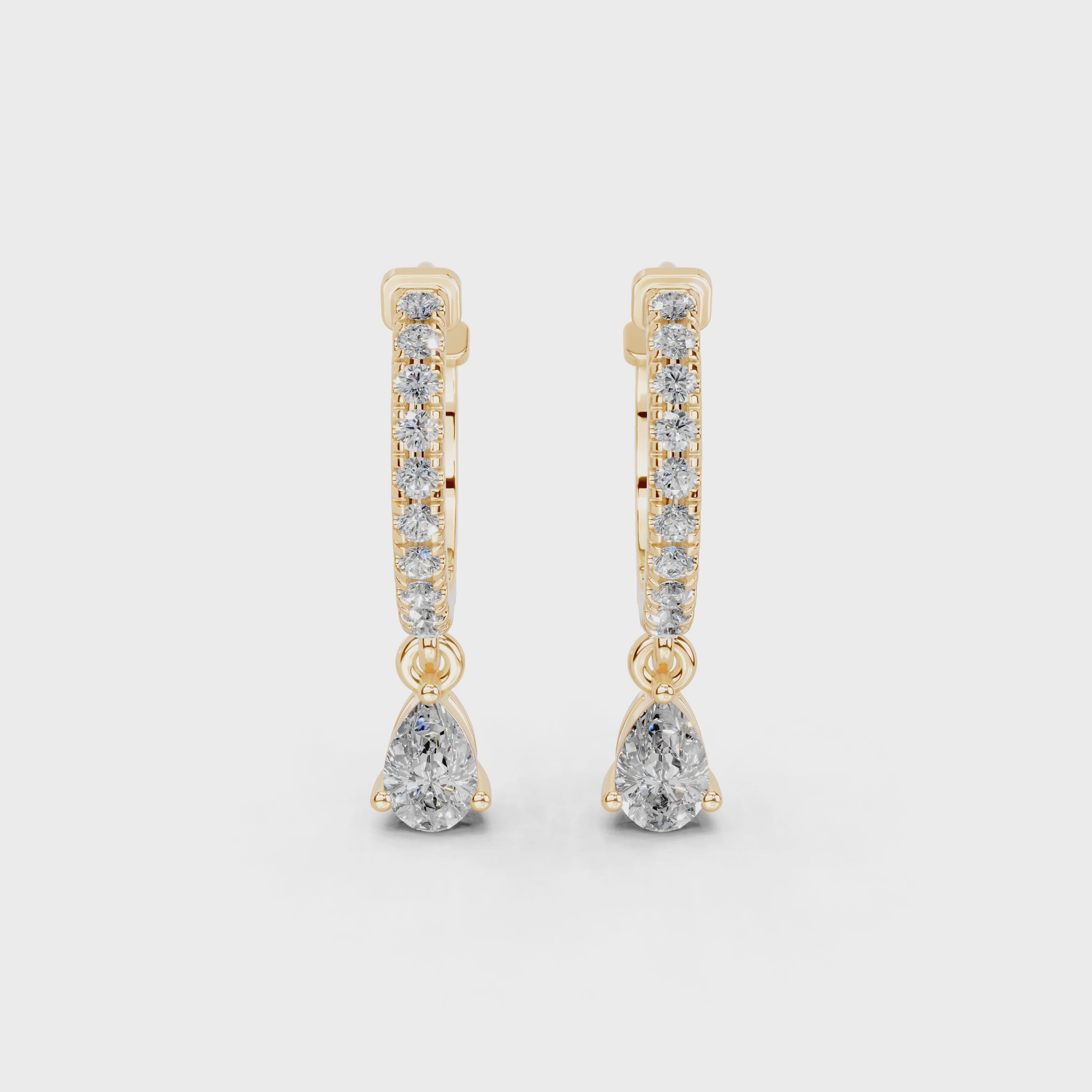 Fancy Hoop with pear cut 0.93 cttw Lab Grown Diamond Earrings