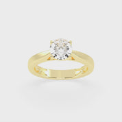 Round Cut Petal-shaped Solitaire Lab Grown Diamond Engagement Ring (3.5 mm width)