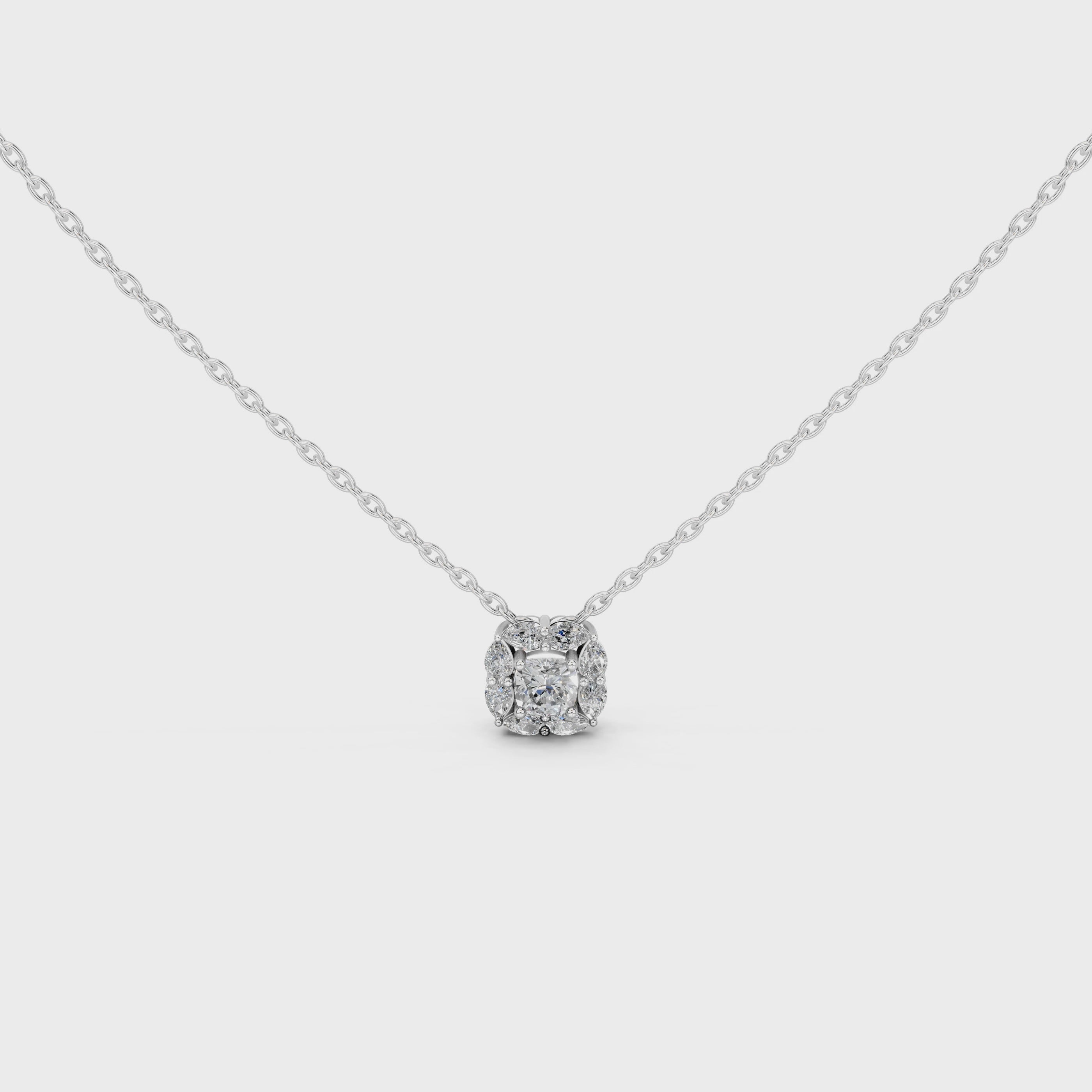 Square Cushion and Pear Cut 1.63 Cttw Lab Grown Diamond Pendant