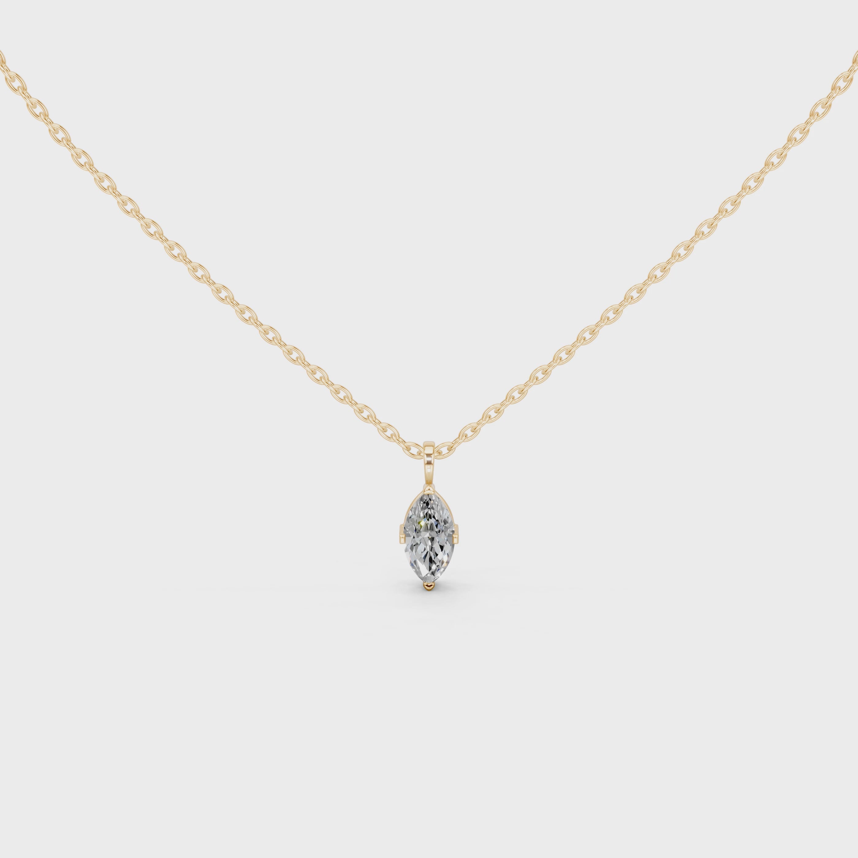 Solitaire Marquise cut 1.75 Cttw Lab Grown Diamond Pendant