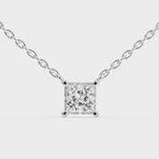 Princess Cut Lab Grown Diamond Solitaire Pendant