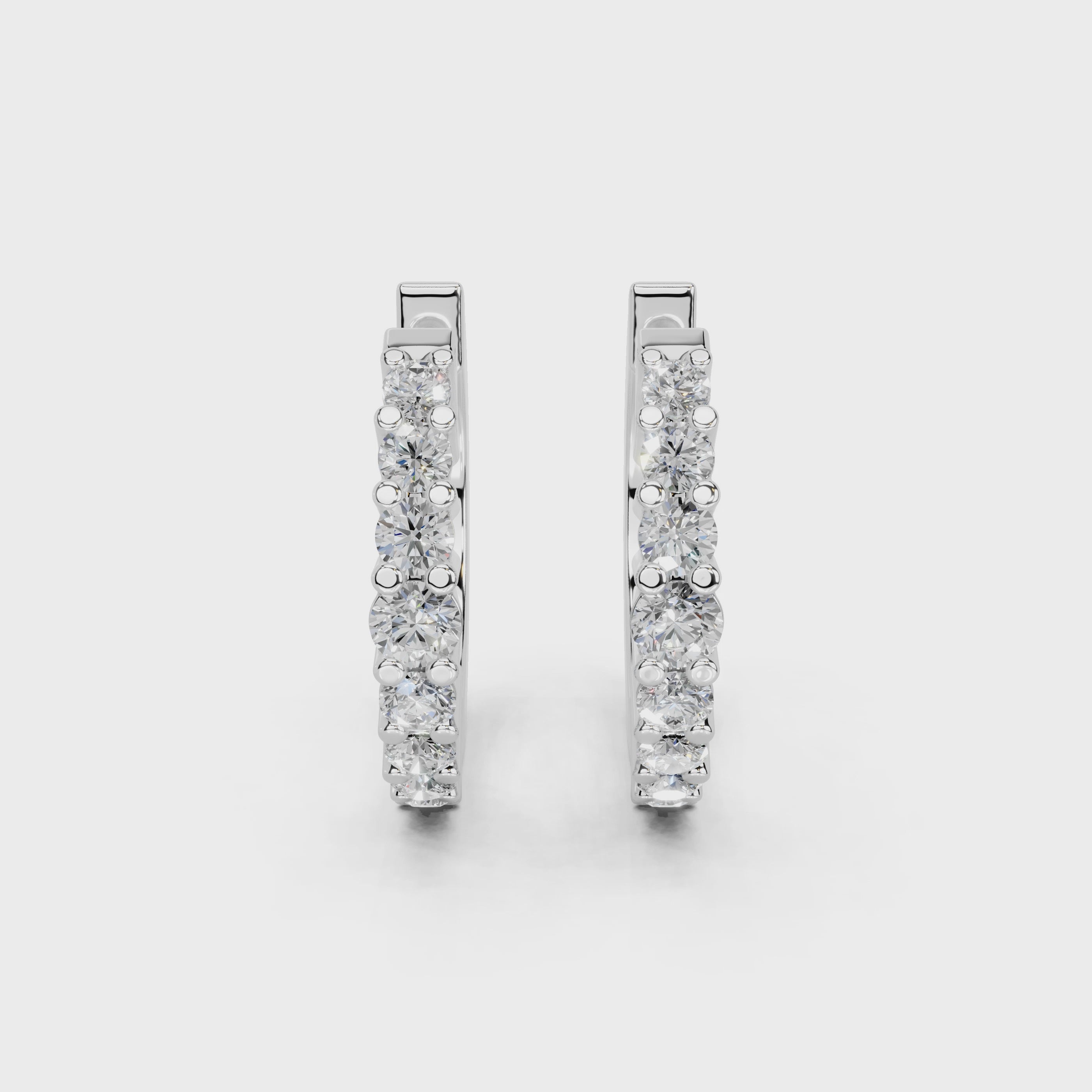 Hoop Round Cut 0.3 Cttw Lab Grown Diamond Earrings