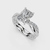 Radiant Cut Split Shank  Lab Grown Diamond Engagement Ring