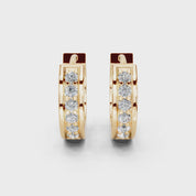 Huggies with round diamonds 0.14 cttw lab grown diamond earrings