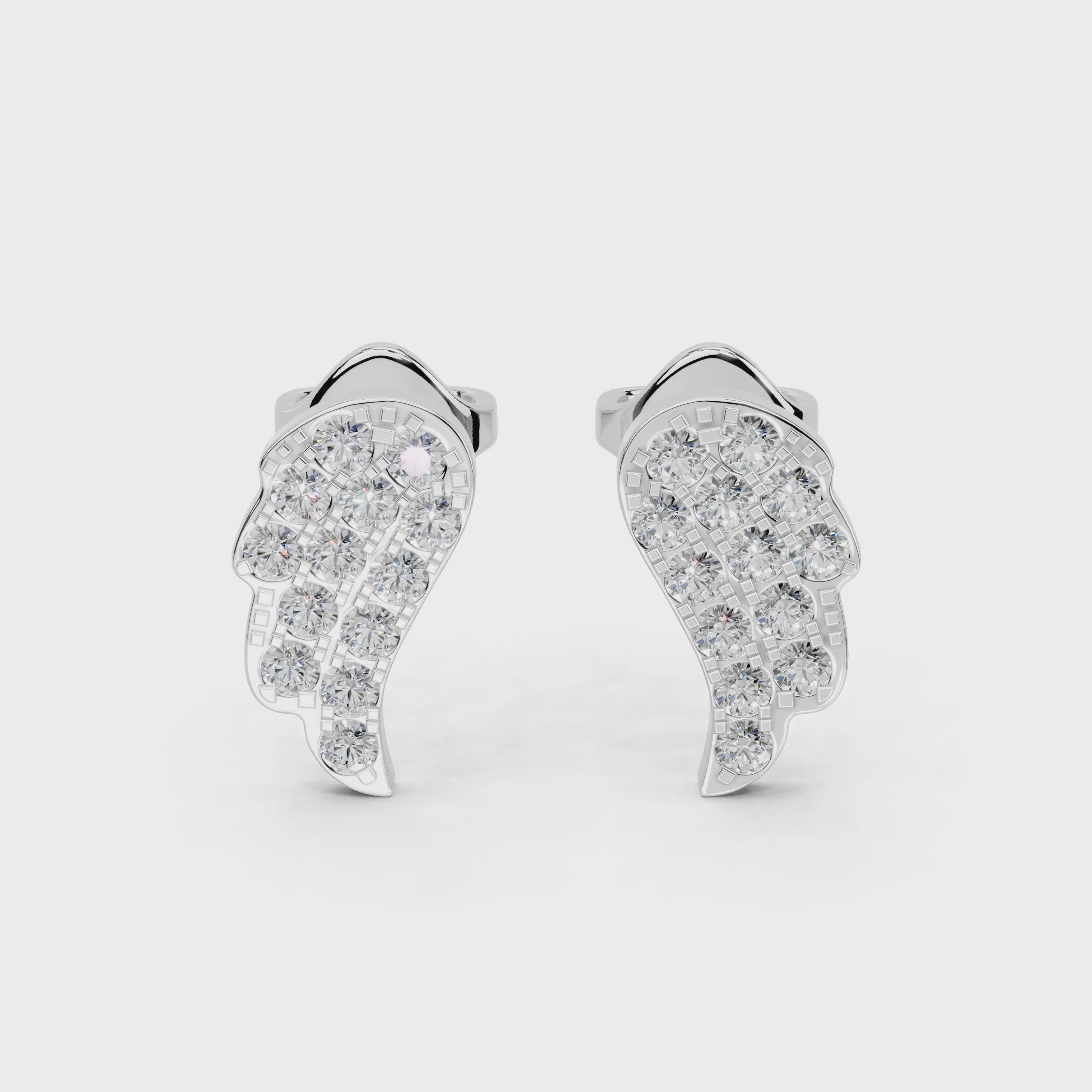 Angel Wings Style 0.52 Cttw Lab Grown Diamond Earrings