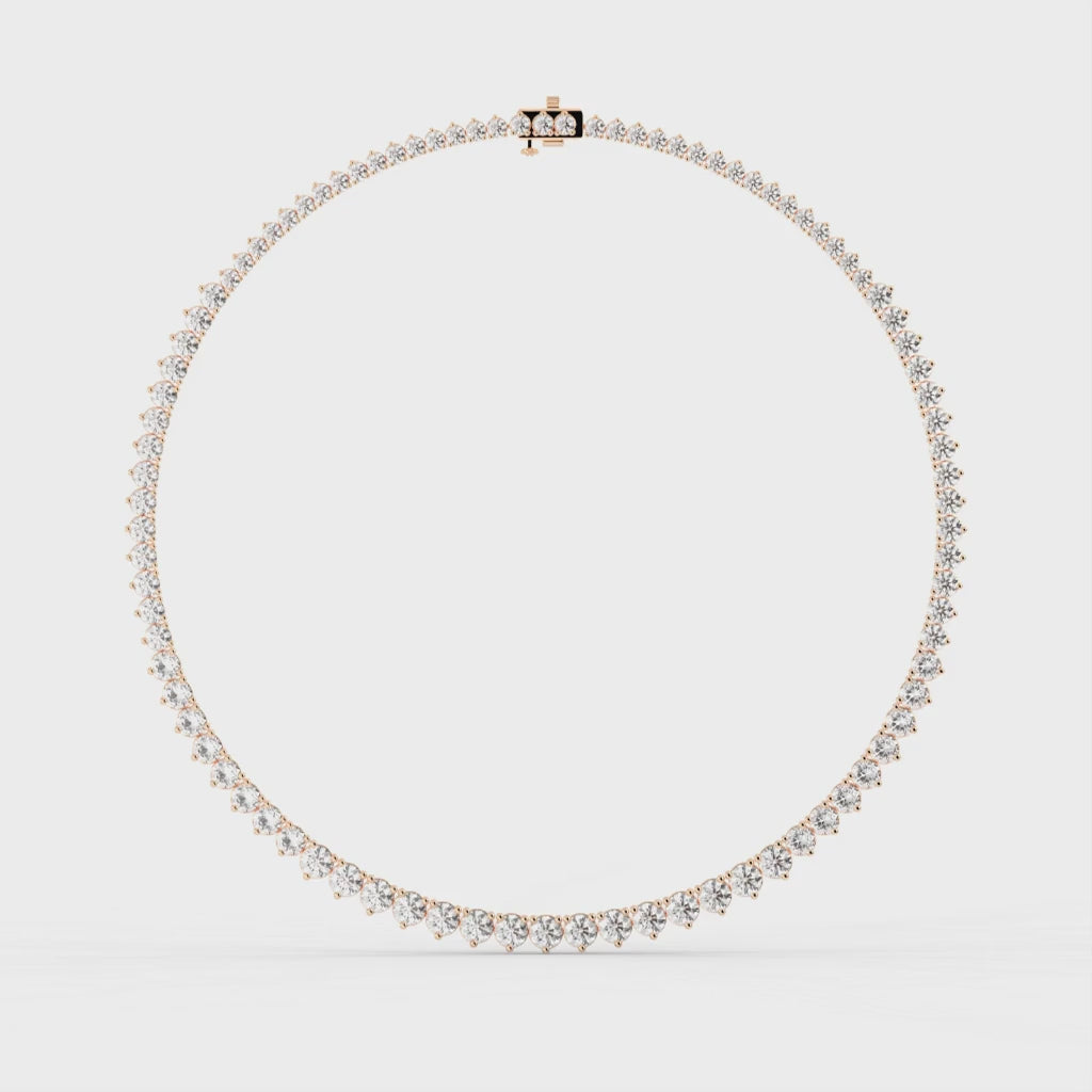 Round Cut Lab Grown Diamond Tennis Necklace