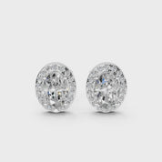 Halo Oval Cut 2.48  Cttw Lab Grown Diamond Studs