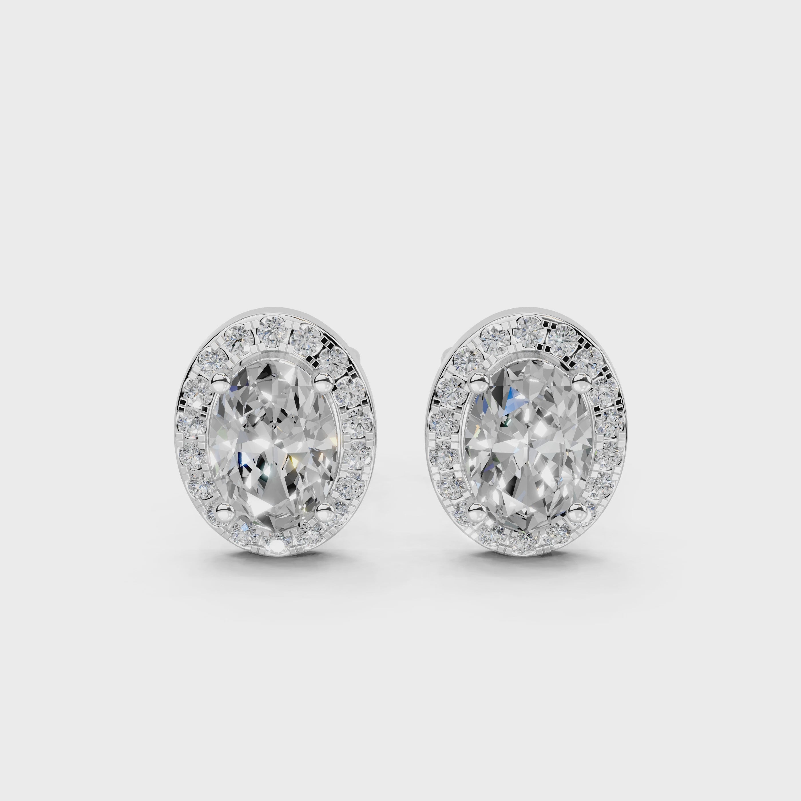 Halo Oval Cut 2.48  Cttw Lab Grown Diamond Studs