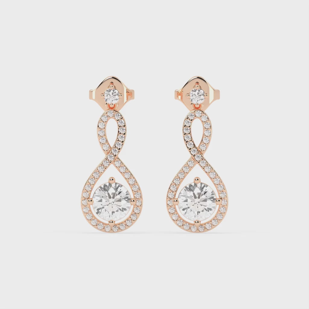 Fancy Teardrop round cut 2.2 Cttw Lab Grown Diamond Earrings