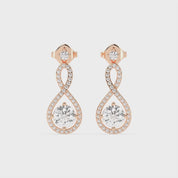 Fancy Teardrop round cut 2.2 Cttw Lab Grown Diamond Earrings